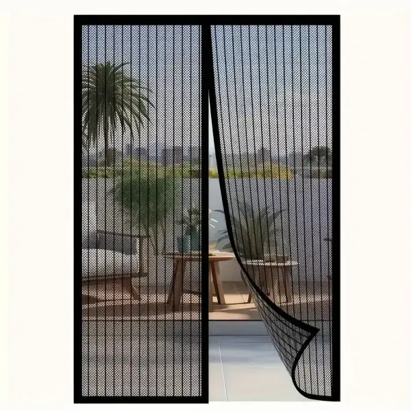 1pc striped soft screen curtain, breathable and mosquito proof