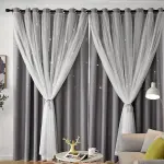 Charming Star-Patterned Double Layer Curtains