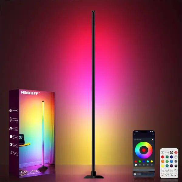 Smart RGB IC LED Corner Floor Lamp with App & Remote Control
