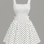 Elegant Polka Dot Spaghetti Suspender Dress