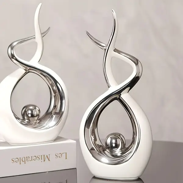 2pcs set of elegant modern home decor sculptures
