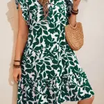 Women's Floral Print Round Neck Short Sleeve Dress